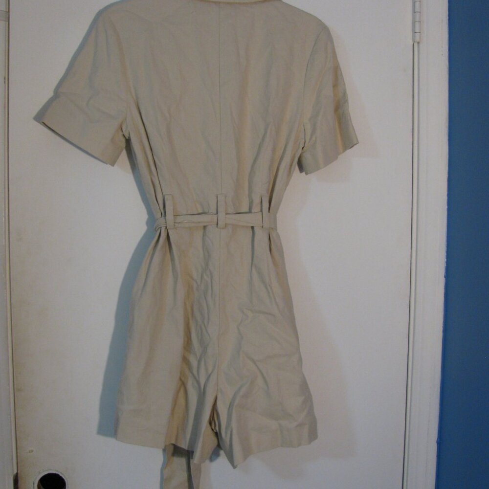 Alex Marie Sand Tan Romper Sz 4 NWT $129 Button Up One Piece Shorts Linen Blend - Picture 7 of 7